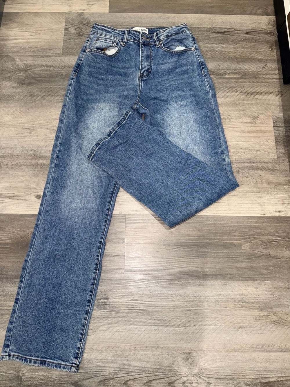 Fashion Nova Jeans Blue Acid Wash Straight Leg